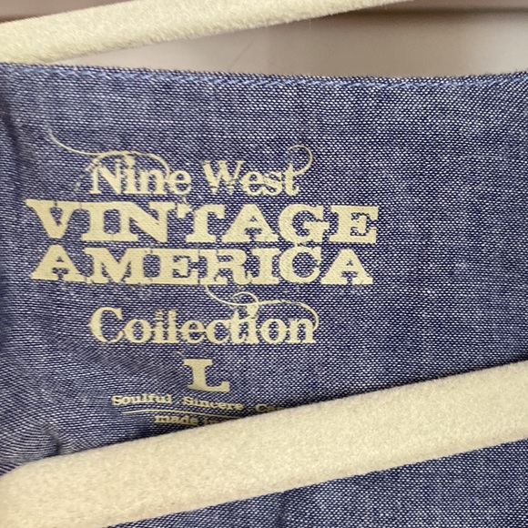 Nine West L flowy tank with denim and crochet detailing - Picture 5 of 6